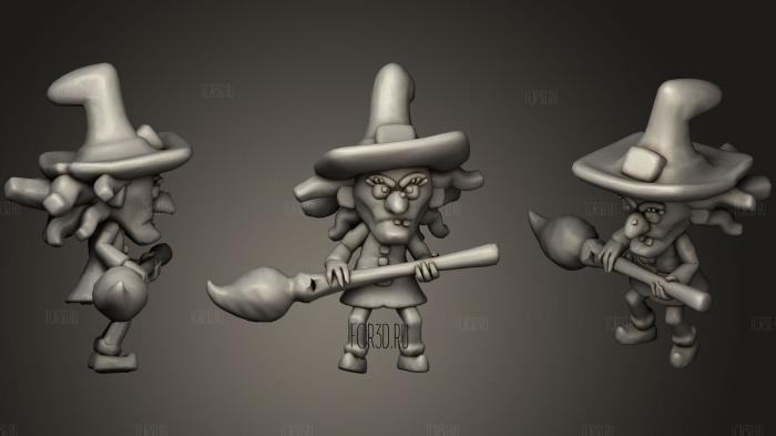 Halloween Witches2 3d stl for CNC